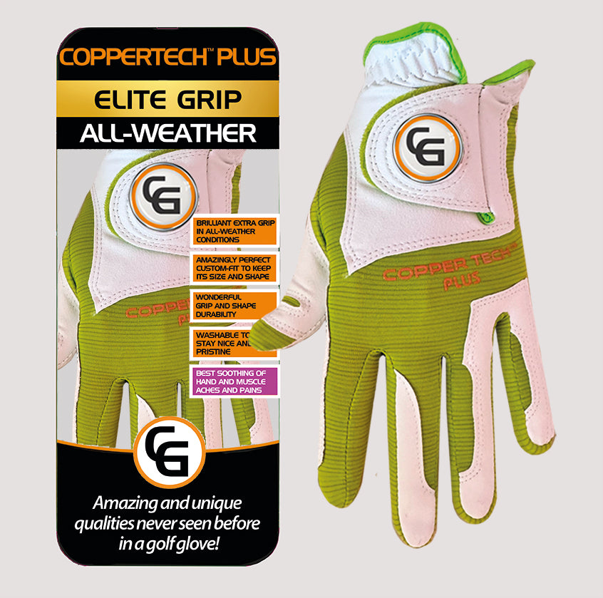 COPPERTECH PLUS ELITE GRIP ALL-WEATHER WHITE/LIME GLOVE