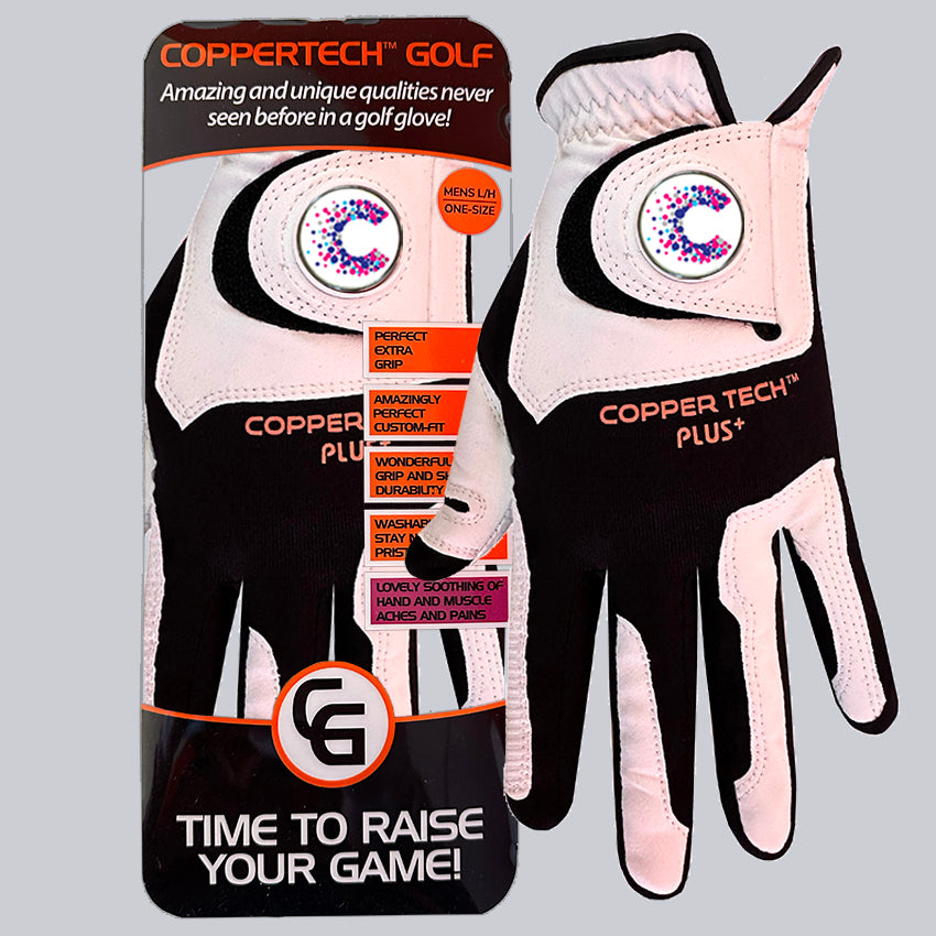 CANCER RESEARCH UK CHARITY COPPERTECH PLUS ELITE GRIP WHITE/BLACK GLOVE
