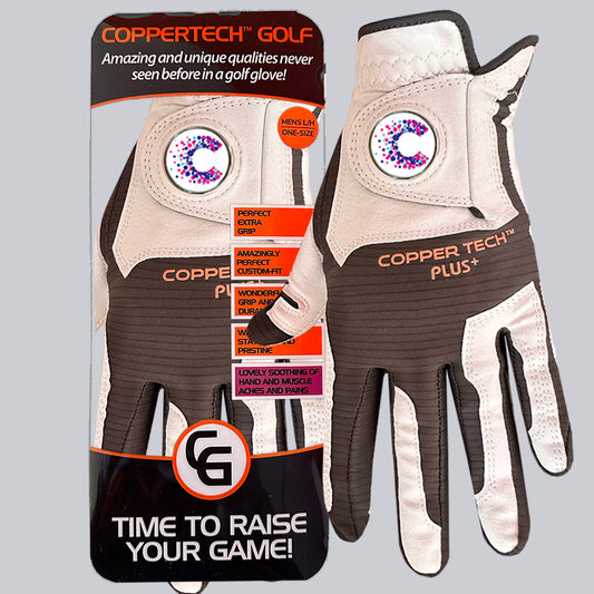 CANCER RESEARCH UK CHARITY COPPERTECH PLUS ELITE GRIP WHITE/GREY GLOVE