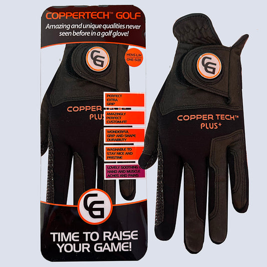 COPPERTECH PLUS ELITE GRIP BLACK/BLACK GOLF GLOVE