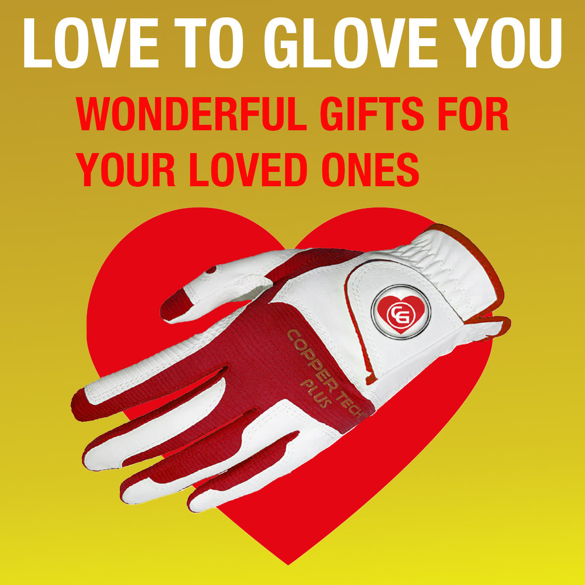 'LOVE TO GLOVE' COPPERTECH PLUS ELITE GRIP GOLF GLOVES