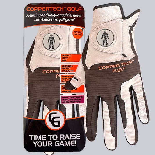 PROSTATE CANCER UK CHARITY COPPERTECH PLUS ELITE GRIP WHITE/GREY GLOVE